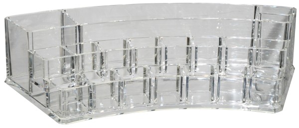 Kosmetik-Organizer, Acryl, halbrund, leer, Maße: 28,2 x 11,9 cm, Höhe 6,5 cm