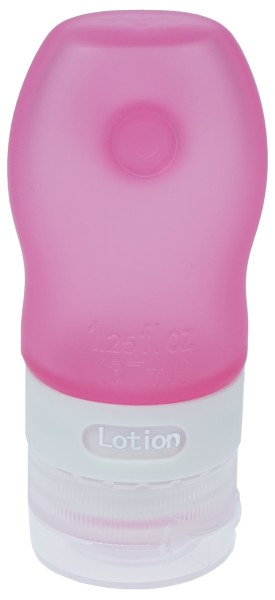 Silikon Flasche für 37 ml Inhalt, pink, mit Saugnapf